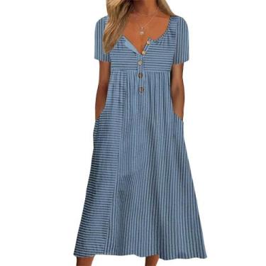 Imagem de Vestido maxi Guteidee Boho com estampa floral feminino de algodão/poli