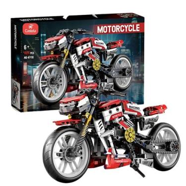 Imagem de Moto Esportiva Blocos de Montar Motorcycle 467 Peças Castela - CASTELA