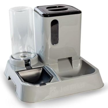 Imagem de Bebedouro e Comedouro Automático Premium Gato Cachorro Pet 1L LillosPet (Cinza, 1 Litro)