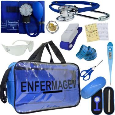 Imagem de Kit Enfermagem Top Cores Premium Completo Estagio - Love Saude, AZUL T