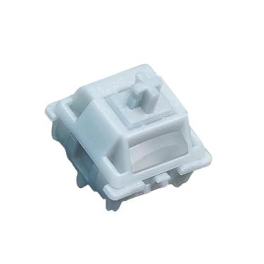 Imagem de GATERON Interruptores de teclado Smoothie Silver, LED RGB linear de 5 pinos pré-lubrificados de fábrica 45gf interruptores de chave POM completos para teclado mecânico MX (110 peças, Smoothie prata)