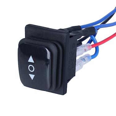 Imagem de DMWD Interruptor de polaridade reversa à prova d'água 20A CC 12V 24V CA 110V 220V 6 pinos 3 posições (ON)-Off-(ON) Interruptor basculante com fio jumper (preto omentário)