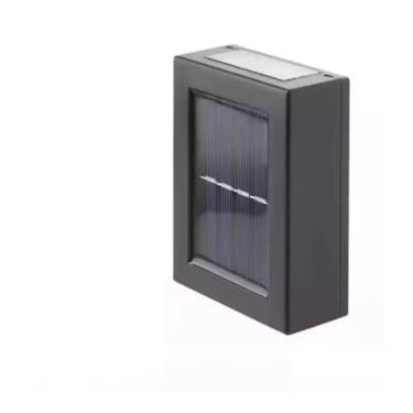 Imagem de Luzes de parede solares para cima e para baixo, pacote com 4, lâmpada com sensor de luz solar externa IP65 à prova d'água LED moderna decoração de deck para casa pátio varanda (1 pcs branca quente)