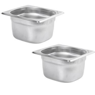 Imagem de Kit Duas Cubas Gastronomica Padrão Gn 1/6 100mm sem Alça Com tampa Wec