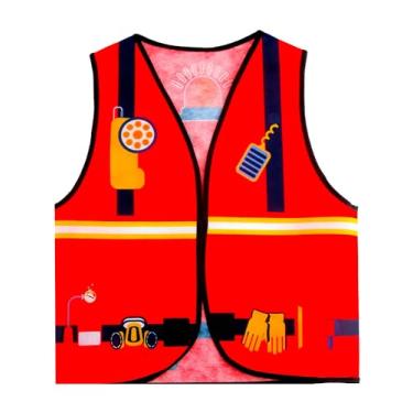 Imagem de Colete de fantasia infantil para ajudar na comunidade de carreira, fantasia de bombeiro, cosplay para festa de Dia das Bruxas (Cor de bombeiro 1)