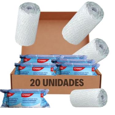 Imagem de Atadura Gessada Cremer 10cm x 3m Gesso Ortopédico para Fraturas 20 Unidades