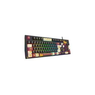 Imagem de Teclado Mecanico Gamer Harry Potter Amsa Hogwart's, RGB, Full Size, ABNT2, USB, Preto - HP-592RGB