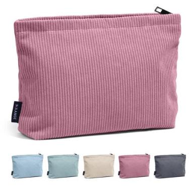 Imagem de Bolsa de cosméticos MAANGE Corduroy para mulheres Bolsa de maquiagem r