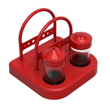 Imagem de Porta Guardanapo Paliteiro E Saleiro De Mesa Unitermi, Vermelho