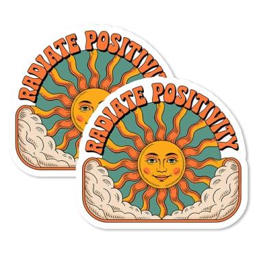 Imagem de Radiate Positivity Magnet 10,2 cm, pacote com 2, citação motivacional e edificante – Ímãs decorativos de vinil forte para geladeira armário cozinha escritório – fofa divertida estética legal durável e