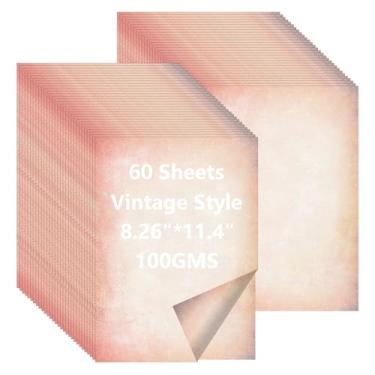 Imagem de Papel de papelaria vintage, 60 folhas, tamanho carta de 21 x 28 cm, papel para impressora antiga dupla face para escrita, convites, certificados, diplomas, prêmios, currículos, artesanato