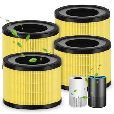 Imagem de Pacote com 4 filtros de substituição AP-S0610L Pet Care compatíveis com purificador de ar MOOKA AP-S0610L, sistema de 3 estágios para odores, pelos e fumaça