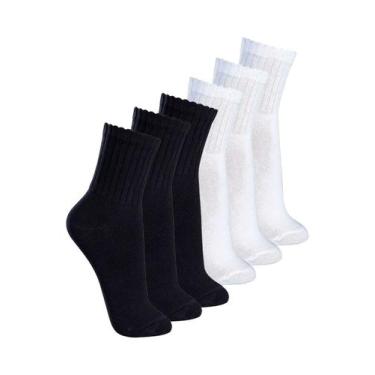Imagem de Kit com 6 Pares de Meias Esportiva Cano Médio Lupo 3290-009 Colorido, 