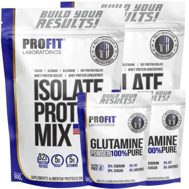 Imagem de 2X WHEY PROTEIN ISOLADO 900G l 2X GLUTAMINA PURA 300G l PROFIT-Unissex