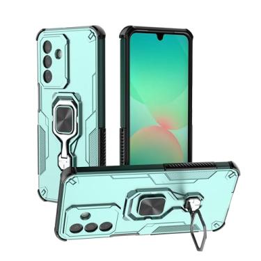 Imagem de SORAKA Capa para Samsung Galaxy A26 5G com suporte de metal rotativo de 360 graus peça magnética de ferro para suporte magnético de telefone para carro verde