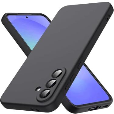 Imagem de Capa de silicone líquido para Samsung Galaxy A56 A55 A35 A34 A54 A15 A53 A73 A23 A32 A52 A51 A31 4g 5g Capa completa macia (para A33/preto)