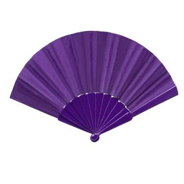 Imagem de Leque Liso Clássico para Dia a Dia, Dança e Festa - Leque de Vento Leve e Resistente - Ideal para Lembrancinhas e Presentes(2,Roxo)