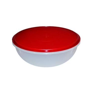 Imagem de Tupperware Tigela Fix N Mix para misturar e servir 26 xícaras vintage vermelho cranberry