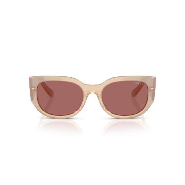 Imagem de Óculos de Sol Vogue Eyewear 0VO5641SU 323469 Tam 53 / Marrom Claro - Lentes Roxo Escuro