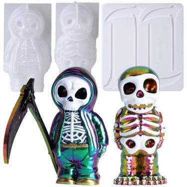 Imagem de LET'S RESIN: moldes de resina de caveira de Grim Reaper com foice