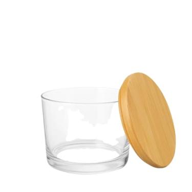 Imagem de Kit Potes De Vidro 150ml Castical Para Vela Artesanal Tampa Madeira Lembrancinha Decoracao Casa(10,COM TAMPA)