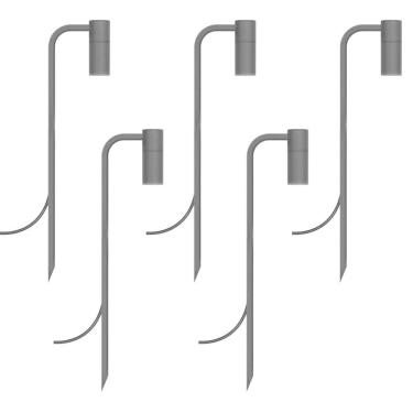 Imagem de Kit 5 Balizadores Espeto Jardim Escada Luminária Chão Preto