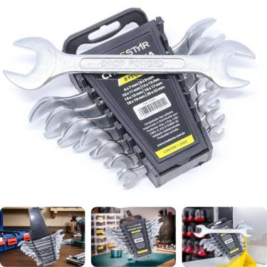 Imagem de Jogo Chave Fixa 6 - 22 Mm 8 Peças Aço Carbono Tradestar