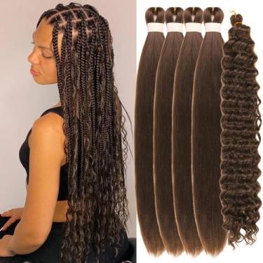 Imagem de Extensões de cabelo Leticia Brown, pré-esticadas, encaracoladas, 26 po