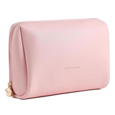 Imagem de Bolsa de maquiagem de viagem Aveniee Toiletry Vegan Leather Pink