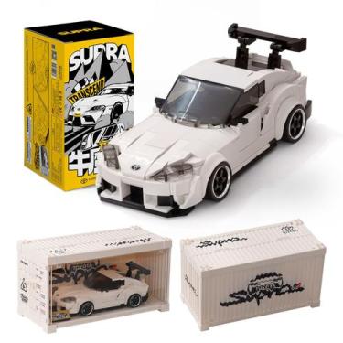 Imagem de Carro de construção MOCBROPCS Toyota Supra com contêiner de exibição, 