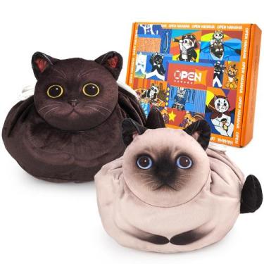 Imagem de Bolsa de maquiagem Openhahaha Drawstring Cat Travel Organizer, pacote 