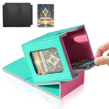 Imagem de Caixa de baralho de cartas Jaffzora para MTG Commander, verde e rosa