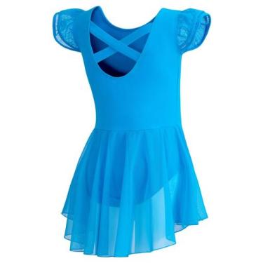 Imagem de Collant DIPUG para criança com manga esvoaçante e costas cruzadas