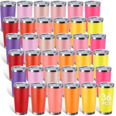 Imagem de Pacote com 36 copos de aço inoxidável Sieral, isolados de 600 ml