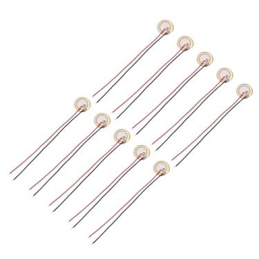 Imagem de uxcell 10 discos piezoelétricos 12 mm acústico captador transdutor microfones trigger buzzer bateria guitarra com revestimento de alumínio