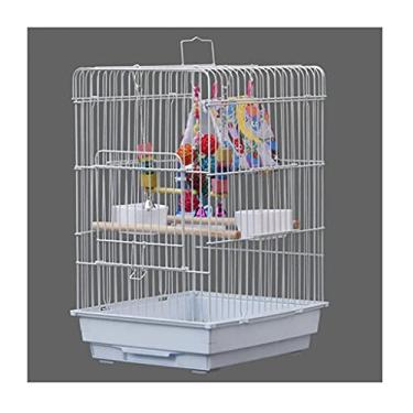 Imagem de YAYA2021-SHOP Gaiola para pássaros simples e grande gaiola de reprodução com alças calopsita gaiola de pássaro para pássaros pequenos e médios periquitos tentilhões ninho de pássaro (cor: B)