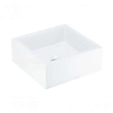 Imagem de Cuba De Apoio Banheiro Pérola Pedra 30x30cm Branco Standard