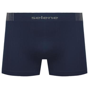 Imagem de Cueca Boxer Infantil Selene Microfibra Sem Costura Menino, Marinho, G