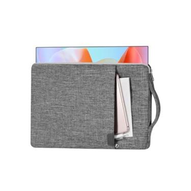 Imagem de Capa para monitor portátil de 47 cm com armazenamento de acessórios, capa para a maioria dos monitores portáteis de 47 cm, capa resistente à água com bolso, (cinza)