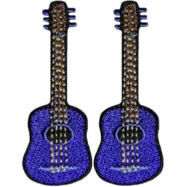 Imagem de Ranger Return Conjunto de 2 pequenos pequenos pequenos instrumentos musicais de guitarra com desenho animado infantil pequeno decalque decorativo reparo de roupas aplique costurar ferro em remendos