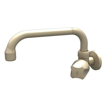 Imagem de Torneira para Cozinha de Parede Bica Móvel Horizontal Búzios 1/4 de volta Bege Com Bitola de 1/2" - 3/4" Durín