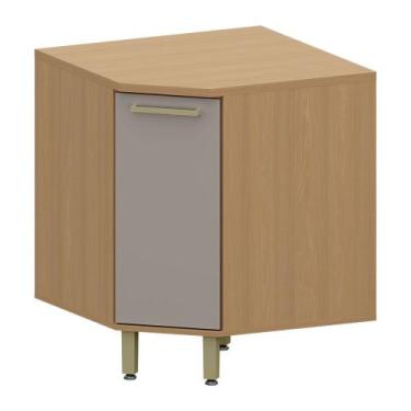 Imagem de Balcão de Cozinha Diagonal 100 MDF 1 Porta Com Tampo 74cm Duna Luciane