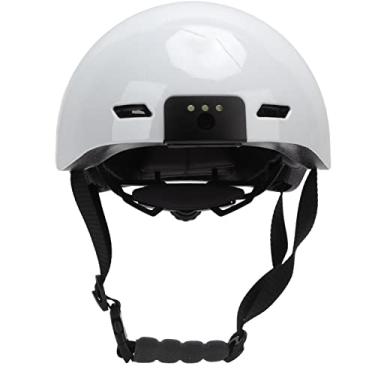 Imagem de Generic Capacete de Bicicleta Inteligente, Capacete de Bicicleta Inteligente, Luz Led Frontal, Câmera 1080p, de Resfriamento de Fluxo de Ar, Descanso de Queixo para Skate para Adultos (Branco)