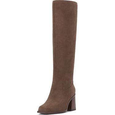 Imagem de Vince Camuto Bota de cano alto feminina Sangeti Wide Calf, Camurça Taupe Tostada, 42