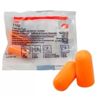 Imagem de Protetor Auricular de Espuma 3M 1110 com Cordão e Certificação CA 5674