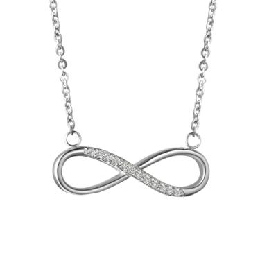 Imagem de OIDEA Colar feminino infinito de aço inoxidável sortido, pulseira com pingente de coração de 4 mm para aniversário, Natal, Dia dos Namorados, presente para pulso pequeno de 15 a 16,5 cm, 1.1" x 0.31