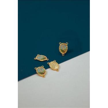 Imagem de Pingente Religioso Nossa Senhora de Fátima - 3 Saídas Dupla Face em Ou