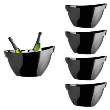 Imagem de Champanheira Grande 12l Elegante Resistente Acrilíco 5pçs (PRETO)