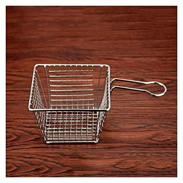 Imagem de Cesta de fritura doméstica frituras e asas de frango peneira de fritura filtro de fritura peneira com alça pode ser usada para macarrão, frutas, feijões, legumes, fritura