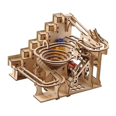 Imagem de Kokiya Modelo de corrida de mármore elétrico 3D quebra-cabeça de madeira artesanato feito à mão divertido montagem modelo kits de construção para presente de